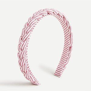 J.Crew braided headband in red and white seersucker - OS